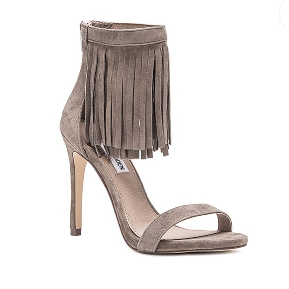 Steve Madden Shoes - Steve Madden staarz taupe suede fringe heels